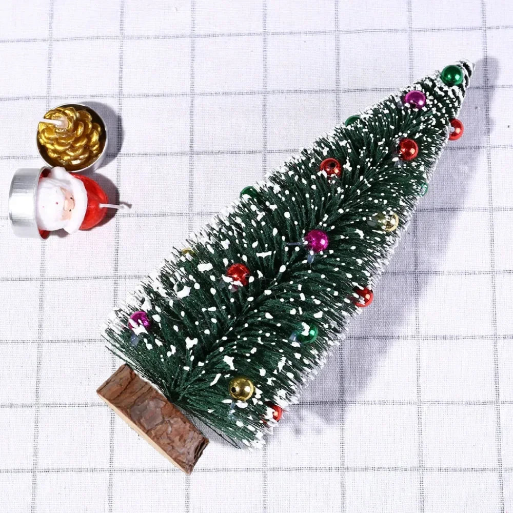 Mini Christmas Tree with Wooden Base