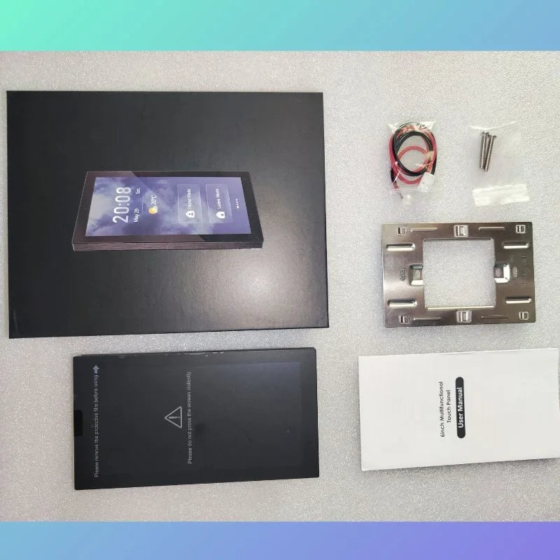 Painel de casa inteligente com ecrã táctil de 5,7 polegadas, controlo Android, interruptor inteligente, interruptor de comutação, sistema de terceiros para domótica.