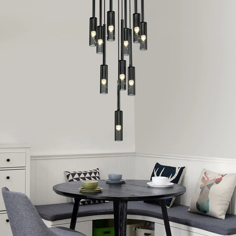 Modern Smoky Grey Glass Pendant Light