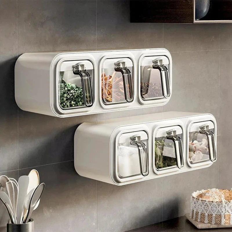 Wall-Mounted Kitchen Spice Organizer Box