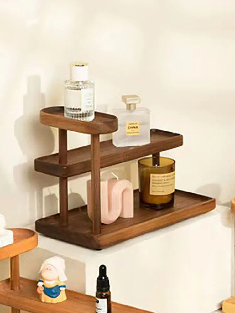 Walnut Solid Wood Multi-Purpose Storage Shelf