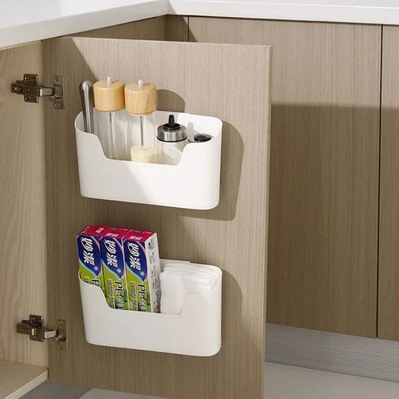 Wall-Mounted Multifunction Adhesive Storage Rack