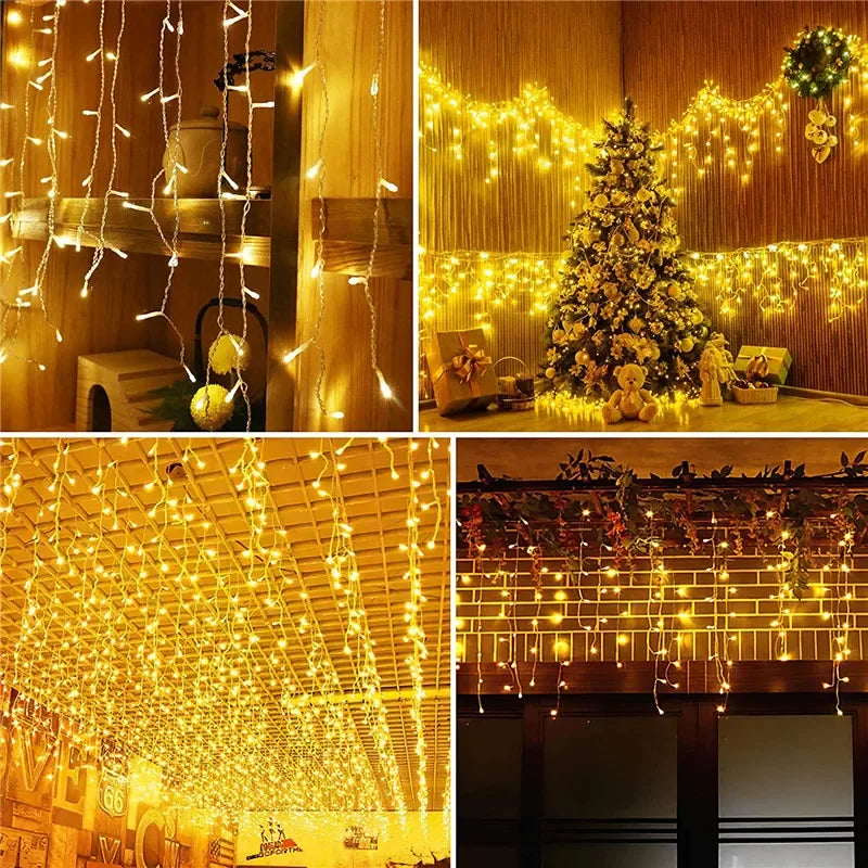 2024 LED Icicle Waterfall Curtain Lights