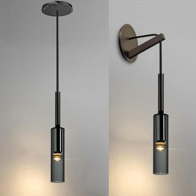 Modern Smoky Grey Glass Pendant Light