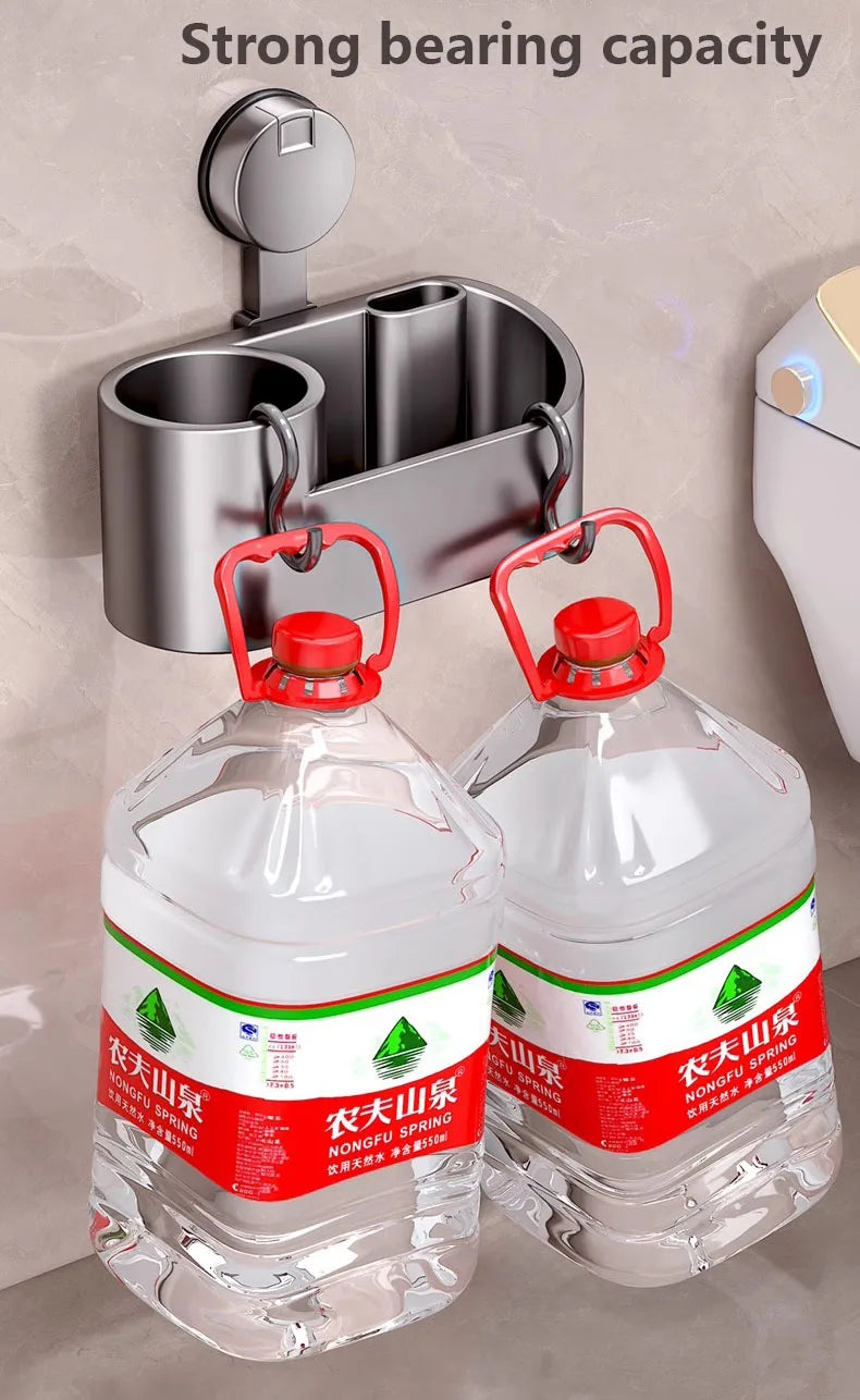 Suporte para escova de sanita, utensílio de limpeza espacial, em alumínio, para montagem na parede, com ventosa, acessório para casa de banho.