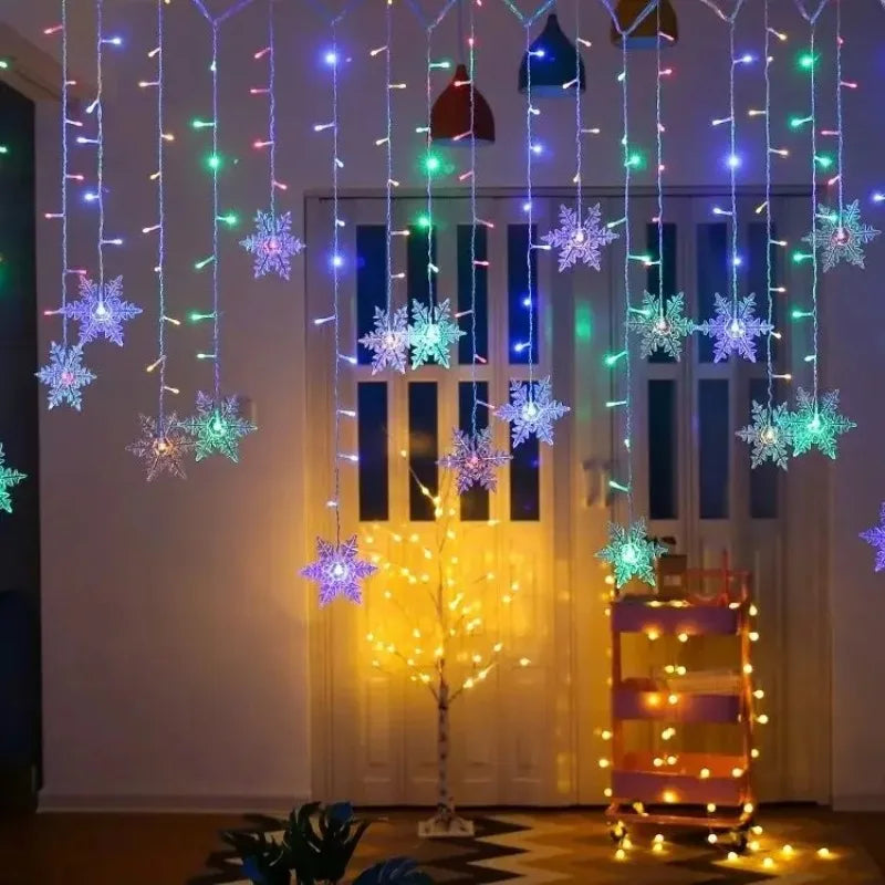 3.2M Snowflake LED Fairy Curtain Lights