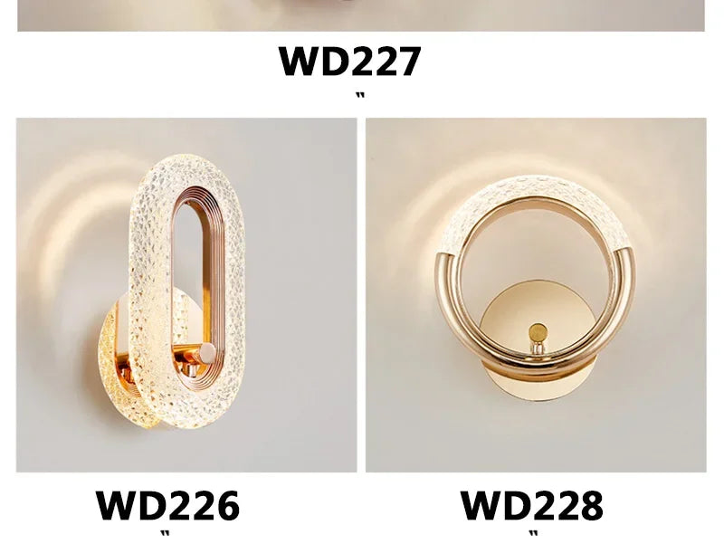 Rose Gold Acrylic Luxury Wall Sconce