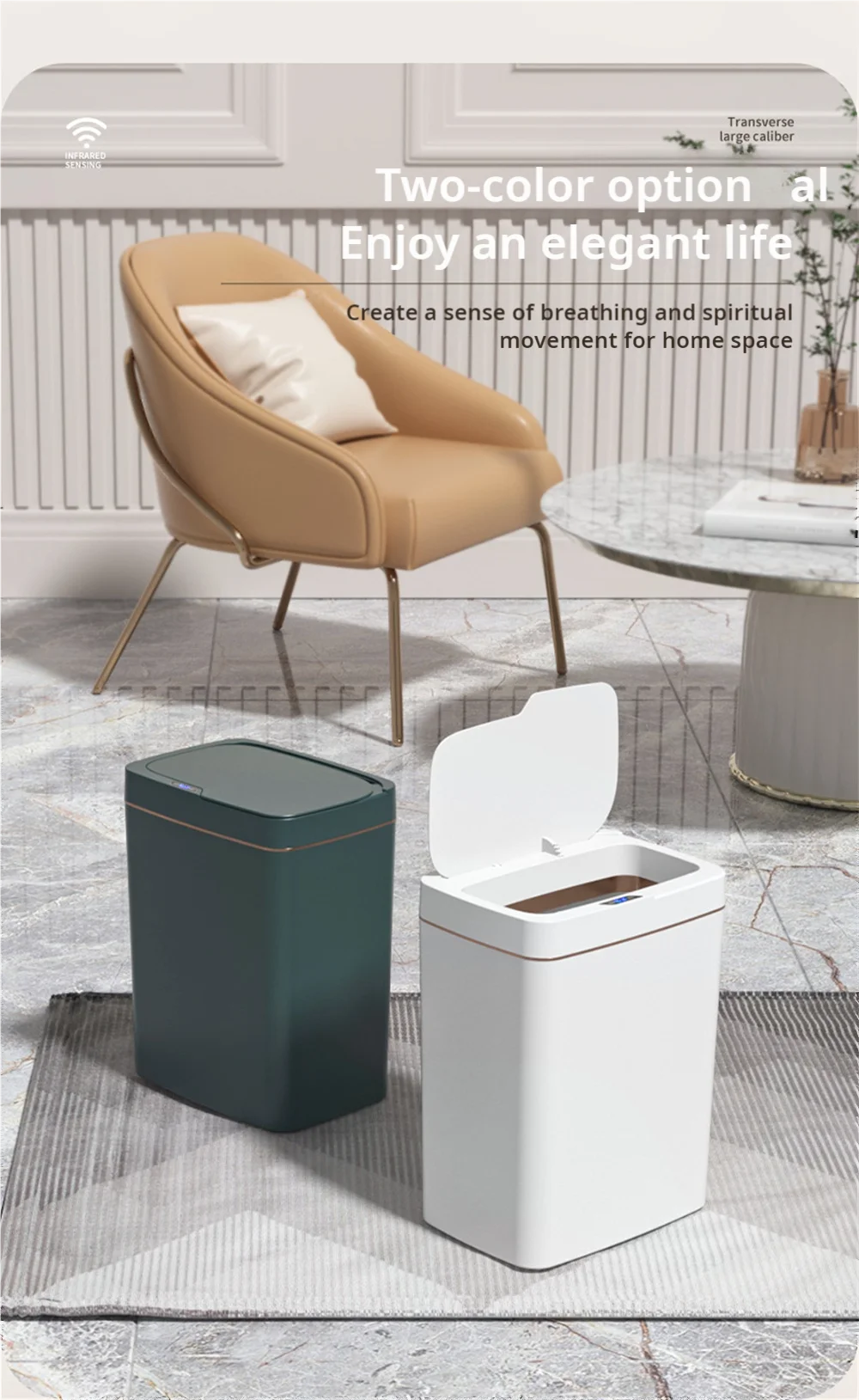 Smart Touchless Automatic Trash Can (15L)