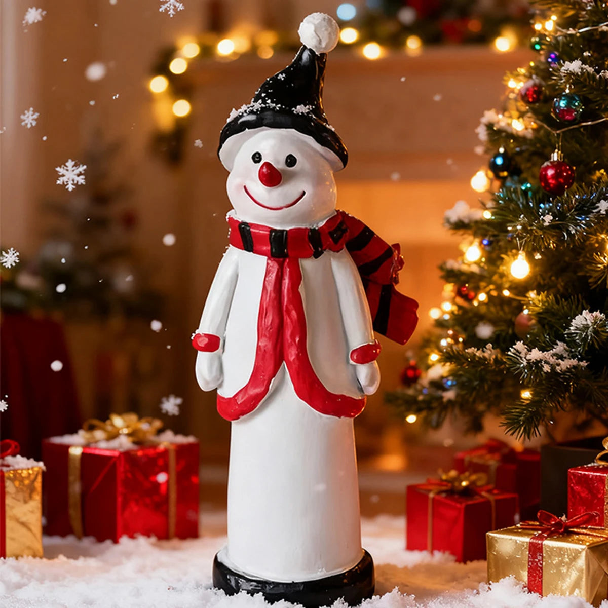 Ceramic Snowman & Santa Holiday Figurines