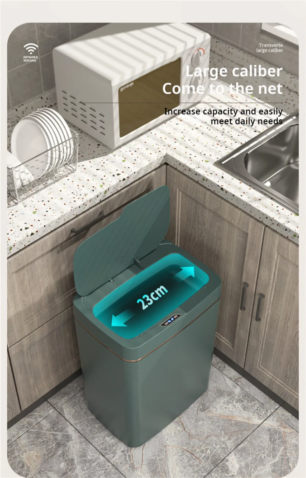 Smart Touchless Automatic Trash Can (15L)