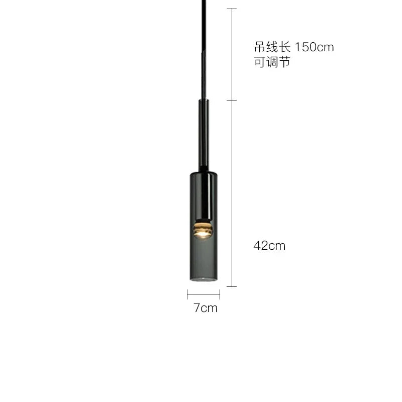 Modern Smoky Grey Glass Pendant Light