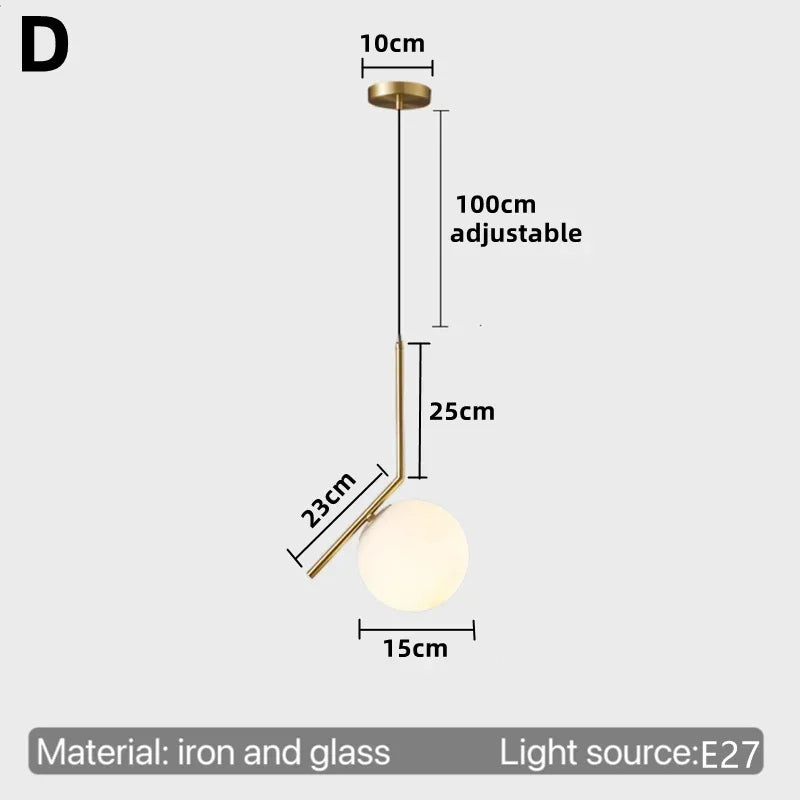 Nordic Gold Minimalist Pendant Light
