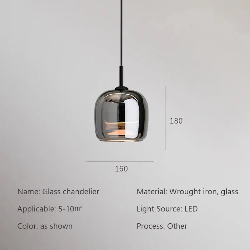 Nordic Luxury Glass LED Pendant Lamp