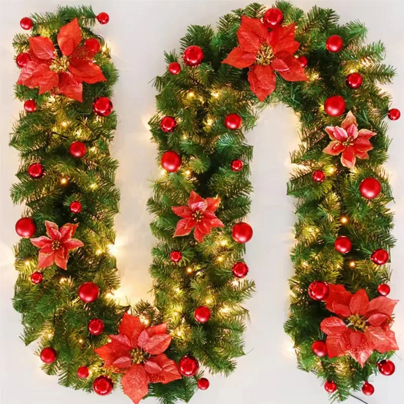 2.7m Luxury LED Christmas Cane Wreath Banner