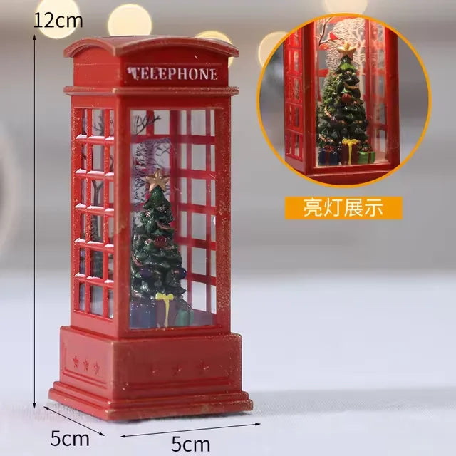 Lighted Christmas Telephone Booth Decor