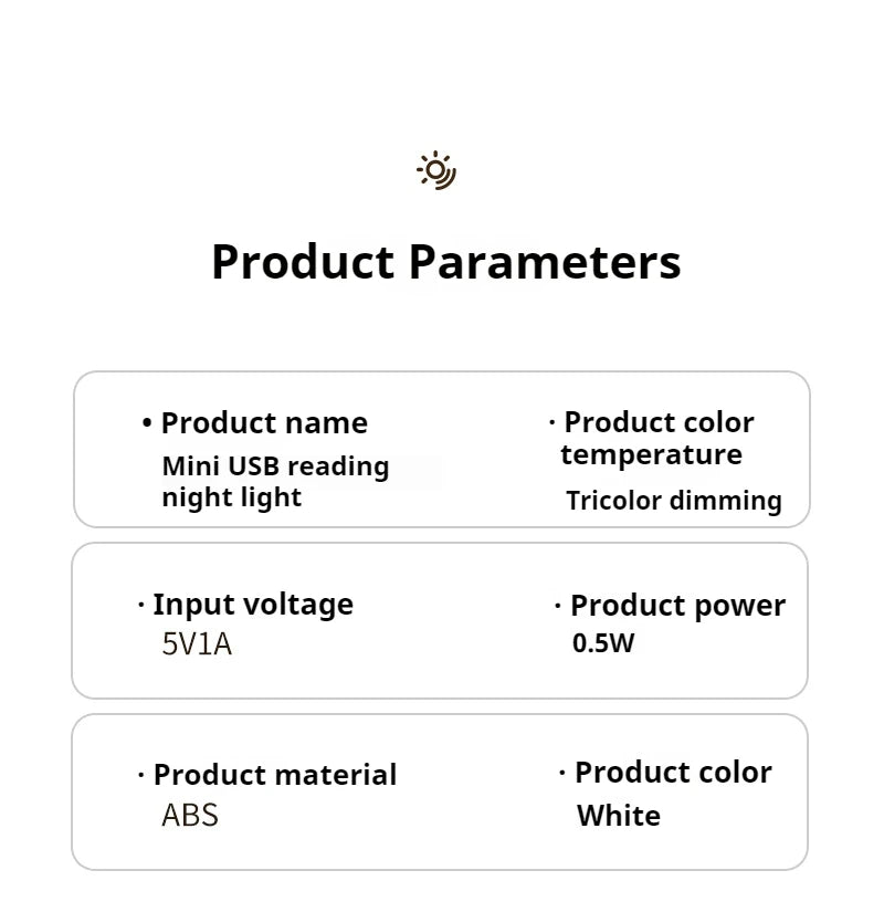 Mini candeeiro de leitura LED portátil com clipe, 3 modos de iluminação, proteção ocular, alimentada por bateria, intensidade regulável continuamente, ideal para cabeceira ou estudo.
