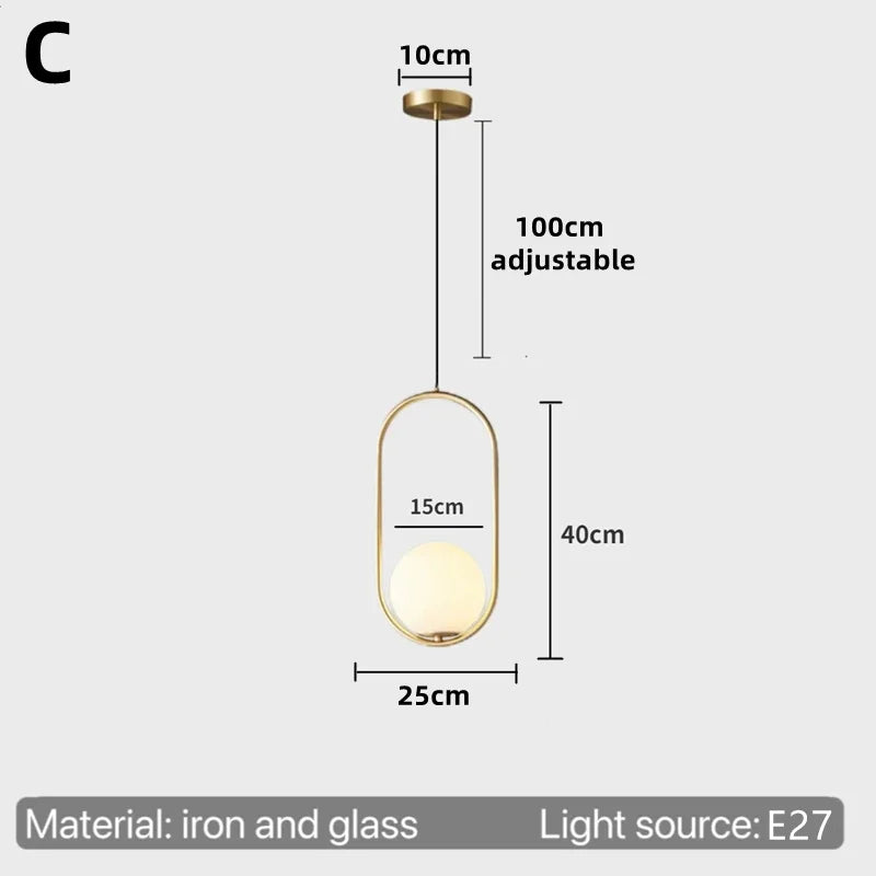 Nordic Gold Minimalist Pendant Light
