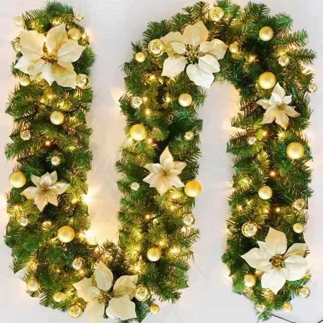 2.7m Luxury LED Christmas Cane Wreath Banner