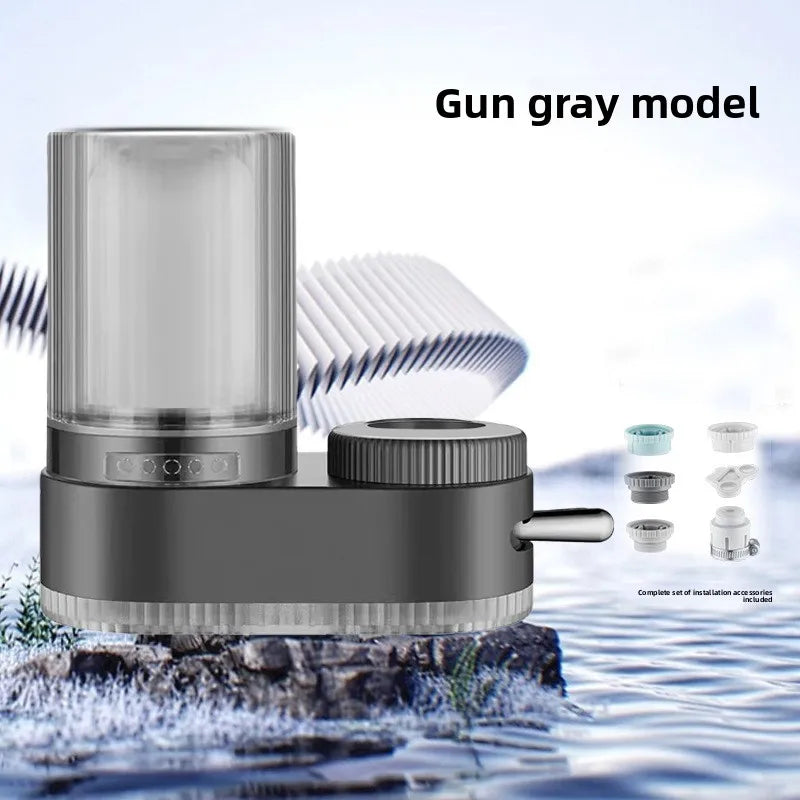 Purificador de água para torneira de cozinha doméstica com sistema de filtragem física. Tipo de purificador de água para torneira, com elemento filtrante cerâmico lavável.