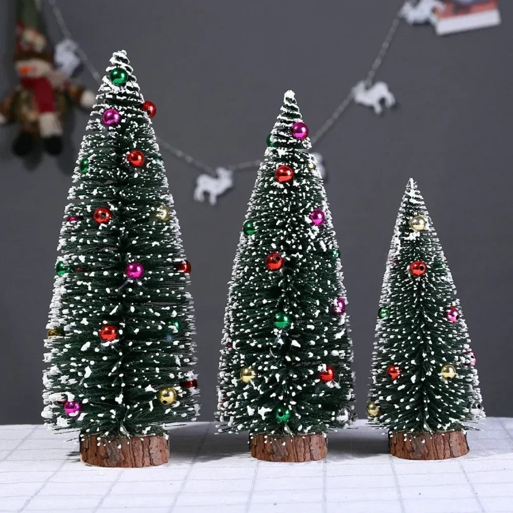 Mini Christmas Tree with Wooden Base