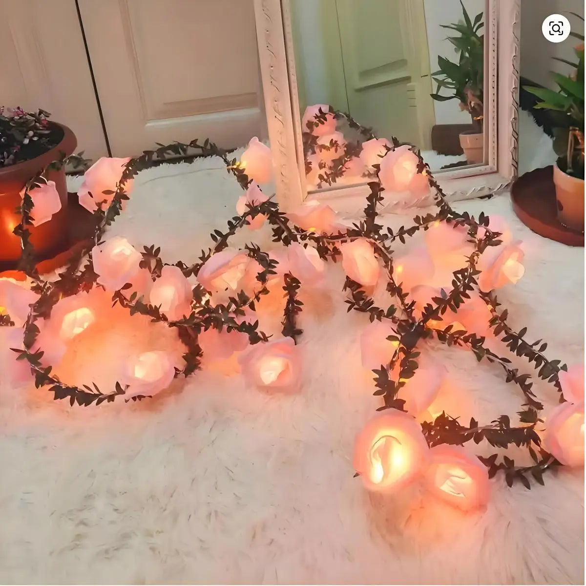 Rose LED Ivy Garland (Battery Powered)