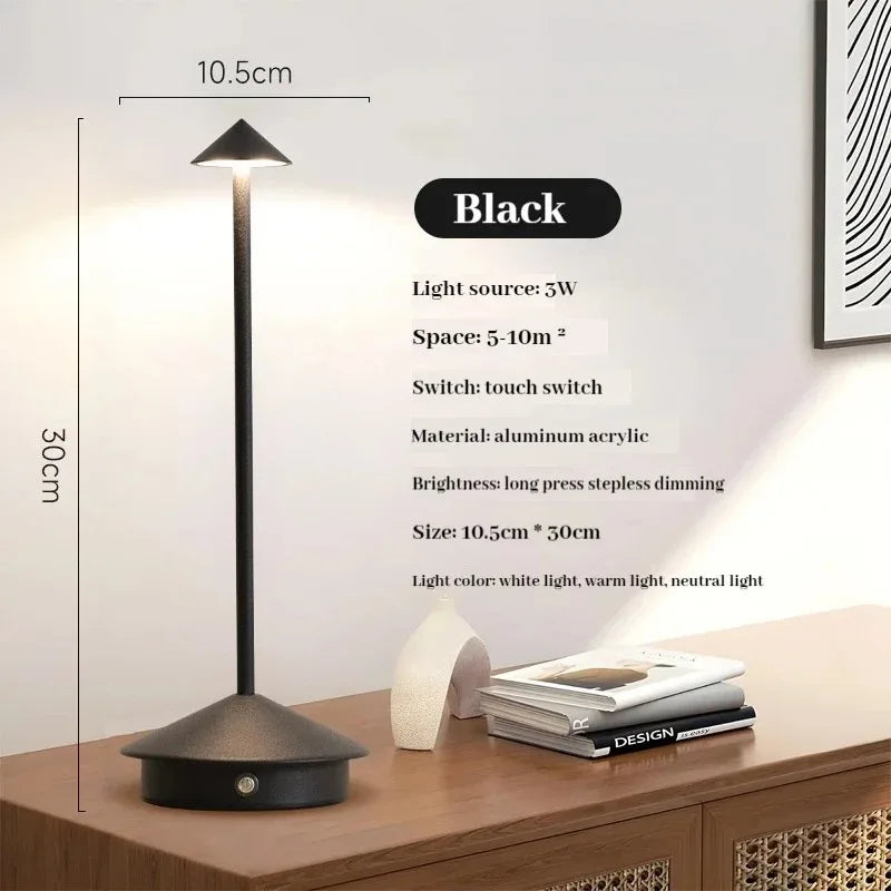 Rechargeable LED Touch Table Lamp (3 Colors)