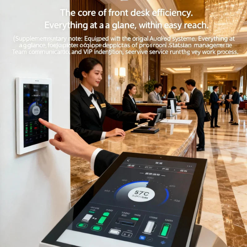 Painel de casa inteligente com ecrã táctil de 5,7 polegadas, controlo Android, interruptor inteligente, interruptor de comutação, sistema de terceiros para domótica.