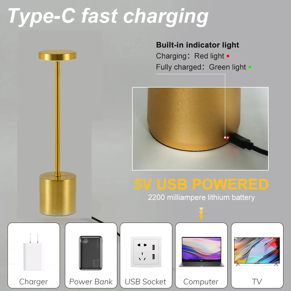 Simple Rechargeable LED Touch Table Lamp