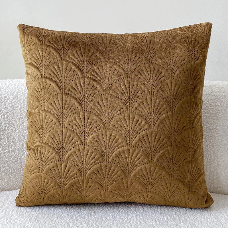 Velvet Scallop Luxury Cushion Cover (45×45cm)