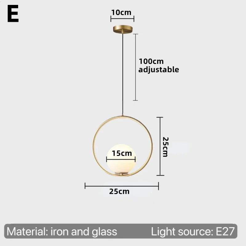 Nordic Gold Minimalist Pendant Light