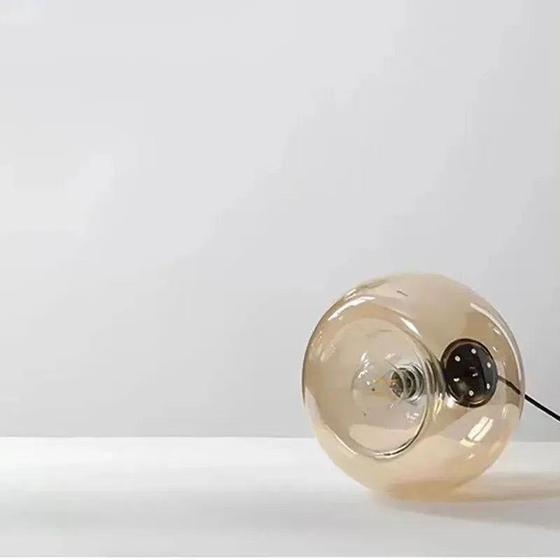 Nordic Smoke Gray & Amber Glass Pendant Light