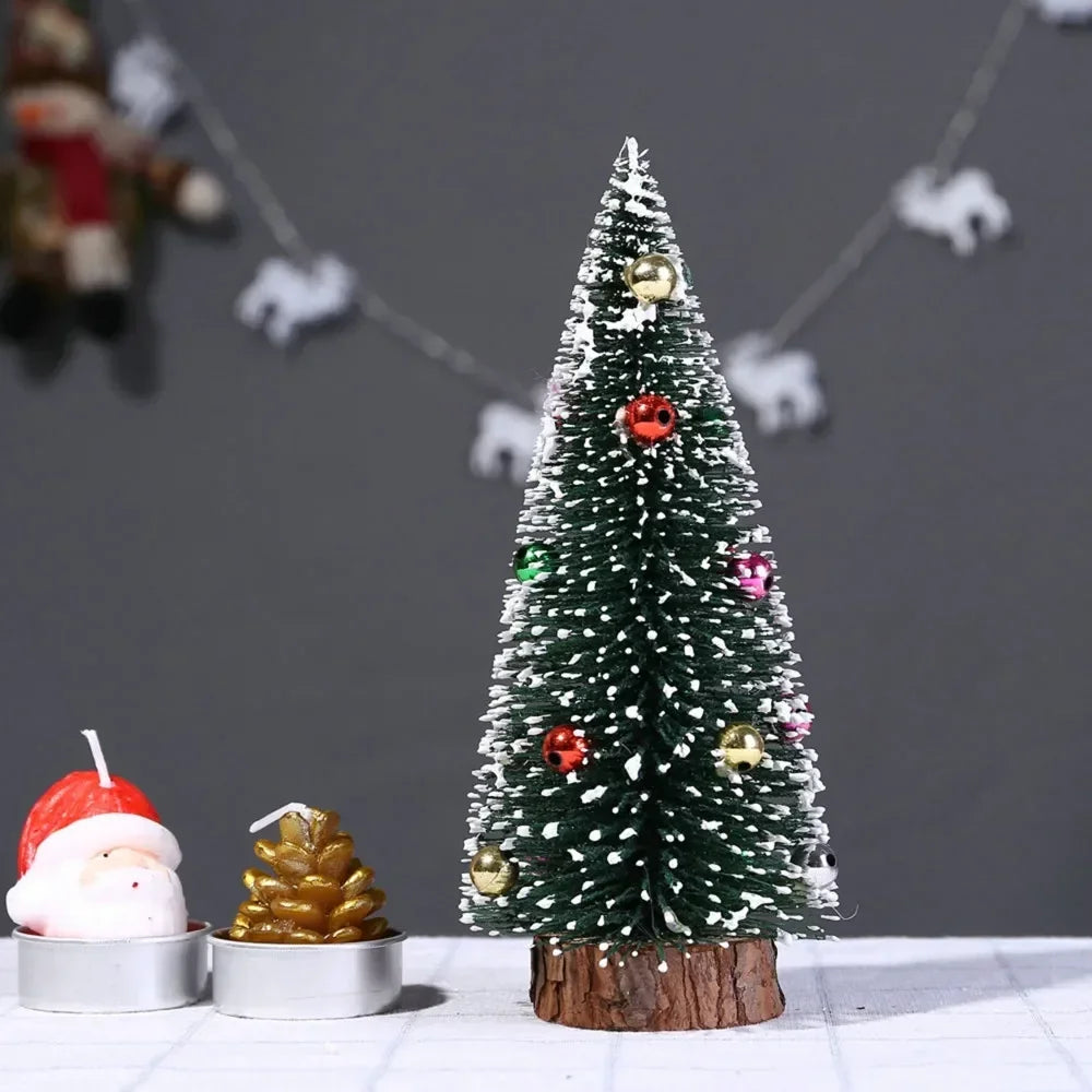 Mini Christmas Tree with Wooden Base