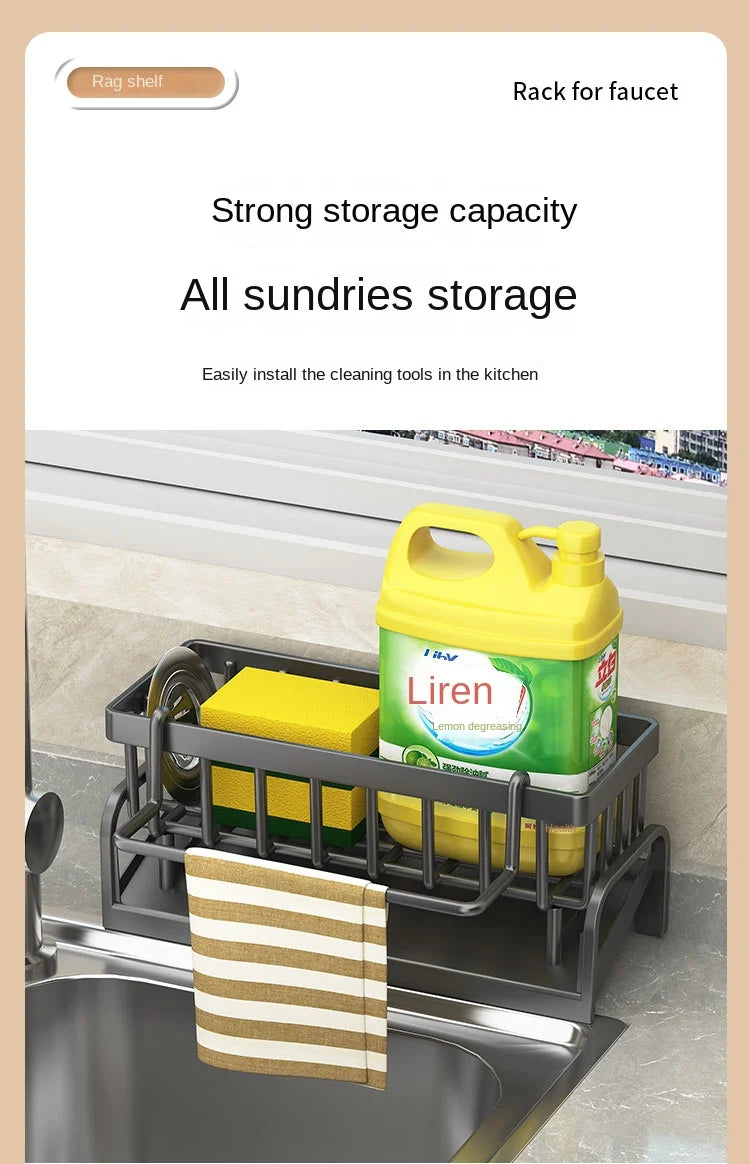 Prateleira de cozinha, escorredor de pano de limpeza, suporte para esponja de limpeza, lava-loiça de água, lava-loiça de água, artefacto de lava-loiça de água