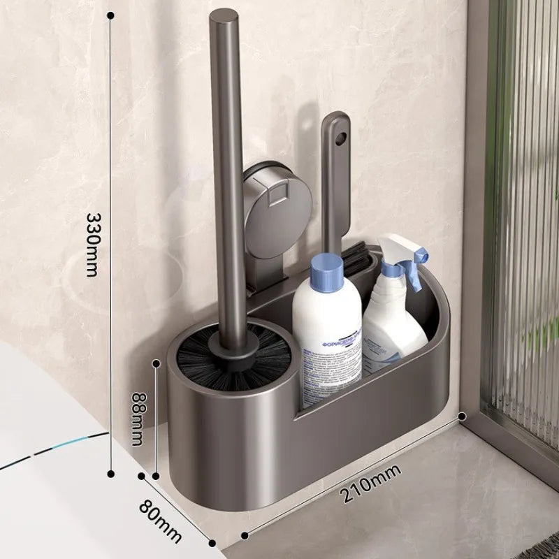 Wall-Mounted Aluminum Toilet Brush Holder