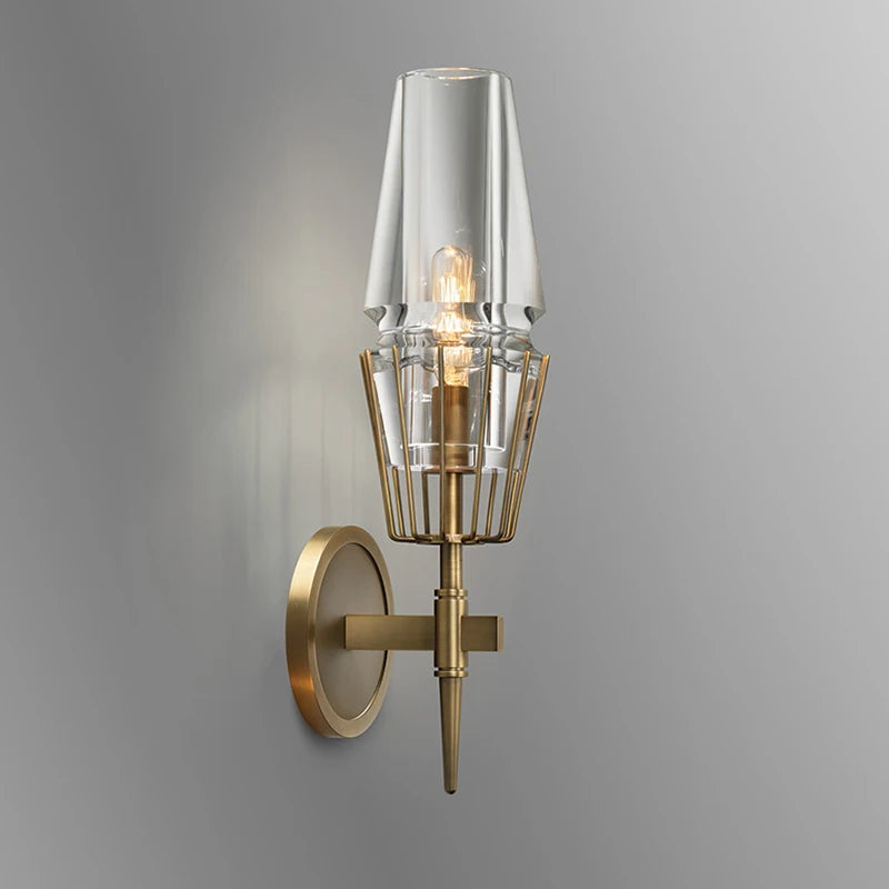 Modern Gold Crystal Wall Sconce