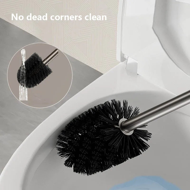 Wall-Mounted Aluminum Toilet Brush Holder