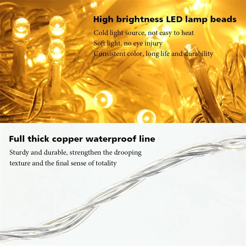 2024 LED Icicle Waterfall Curtain Lights