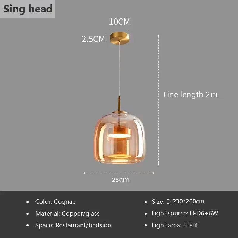 Nordic Luxury Glass LED Pendant Lamp