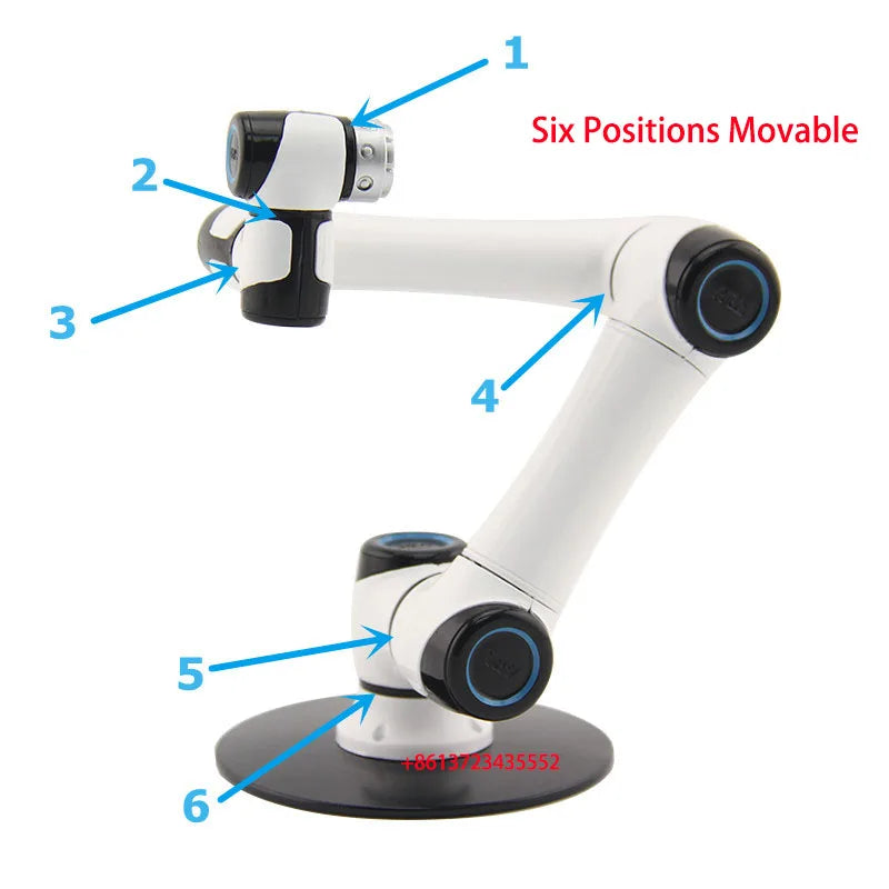 Modelo de braço robótico de 6 eixos à escala 1:5,5, modelo de robô industrial, braço robótico humano-industrial, robô colaborativo, modelo para ensino, cena de presente.