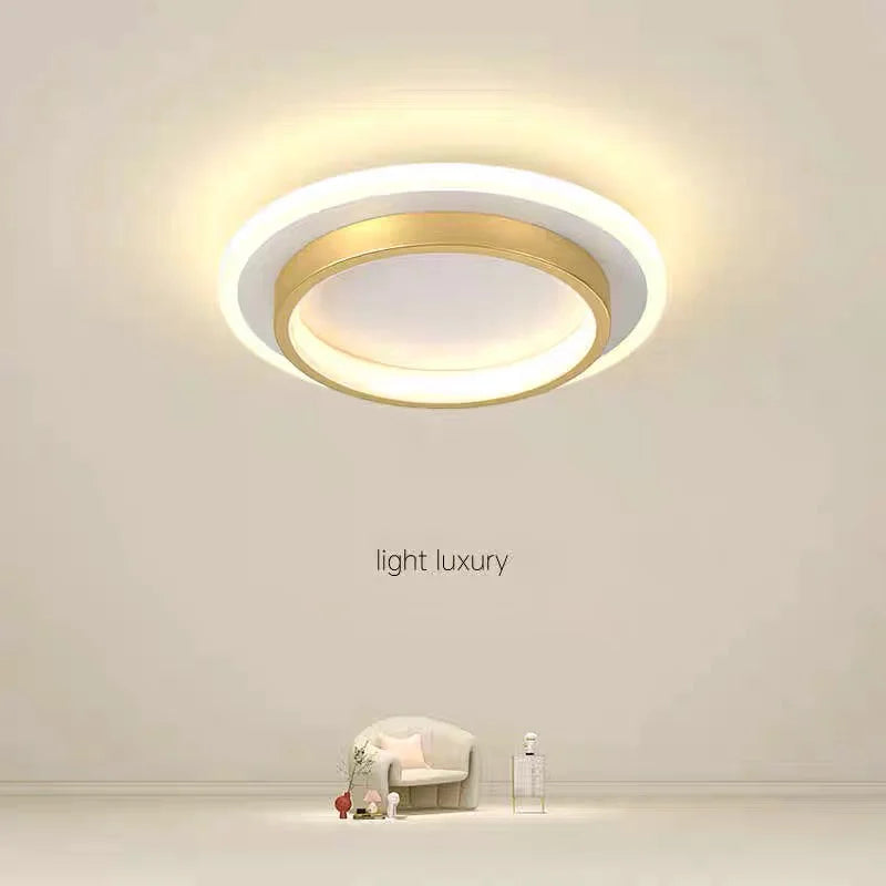 Nordic Luxury Round Copper LED Ceiling Light