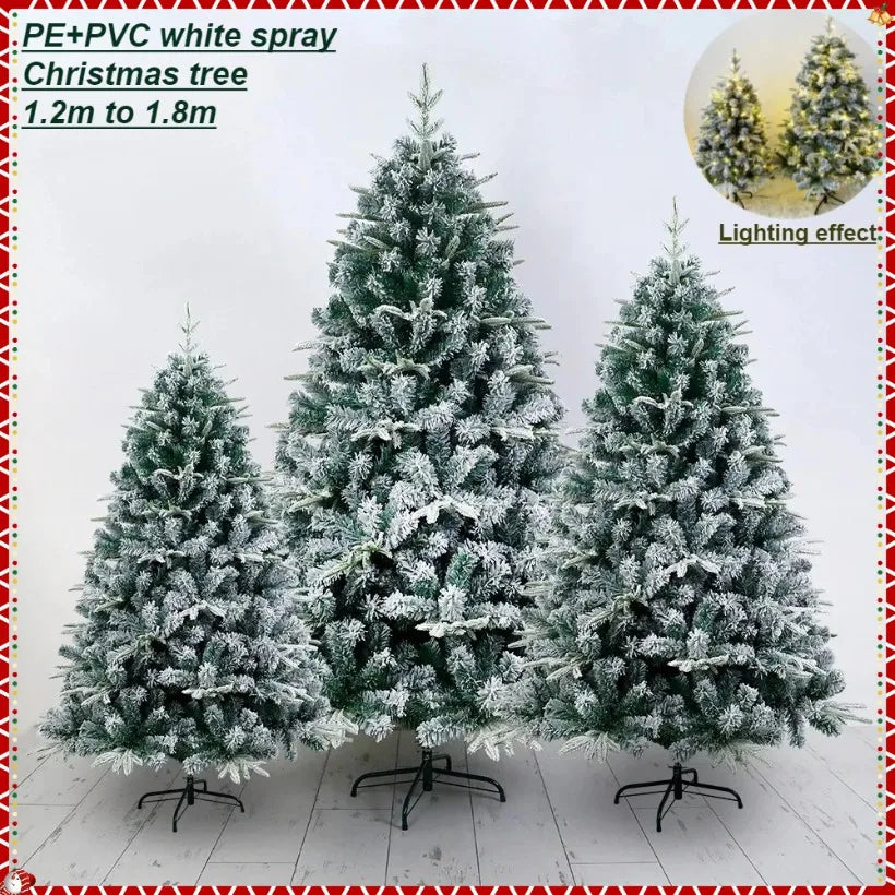 Snow-Sprayed PE&PVC Artificial Christmas Tree