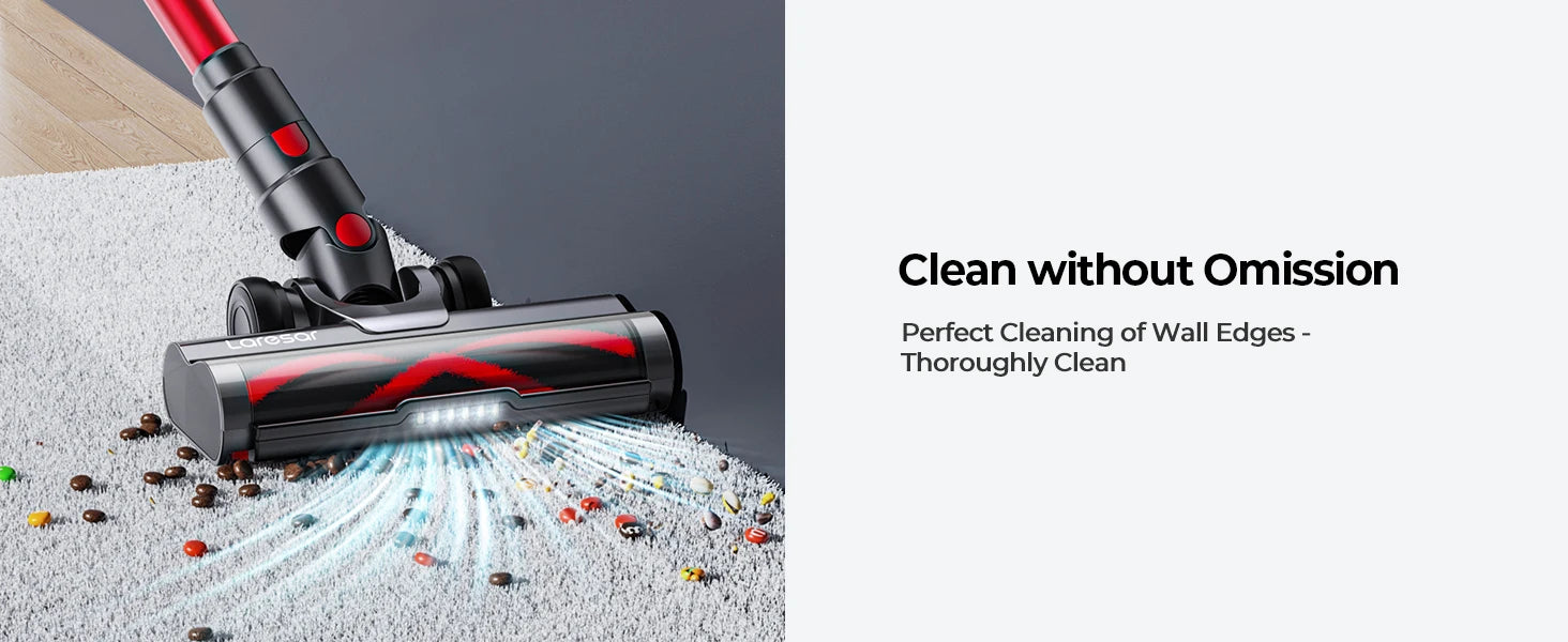 Aspirador sem fios de 500 W e 38000 PA, eletrodoméstico inteligente portátil, com autonomia de 55 minutos, bateria amovível e sem fios.