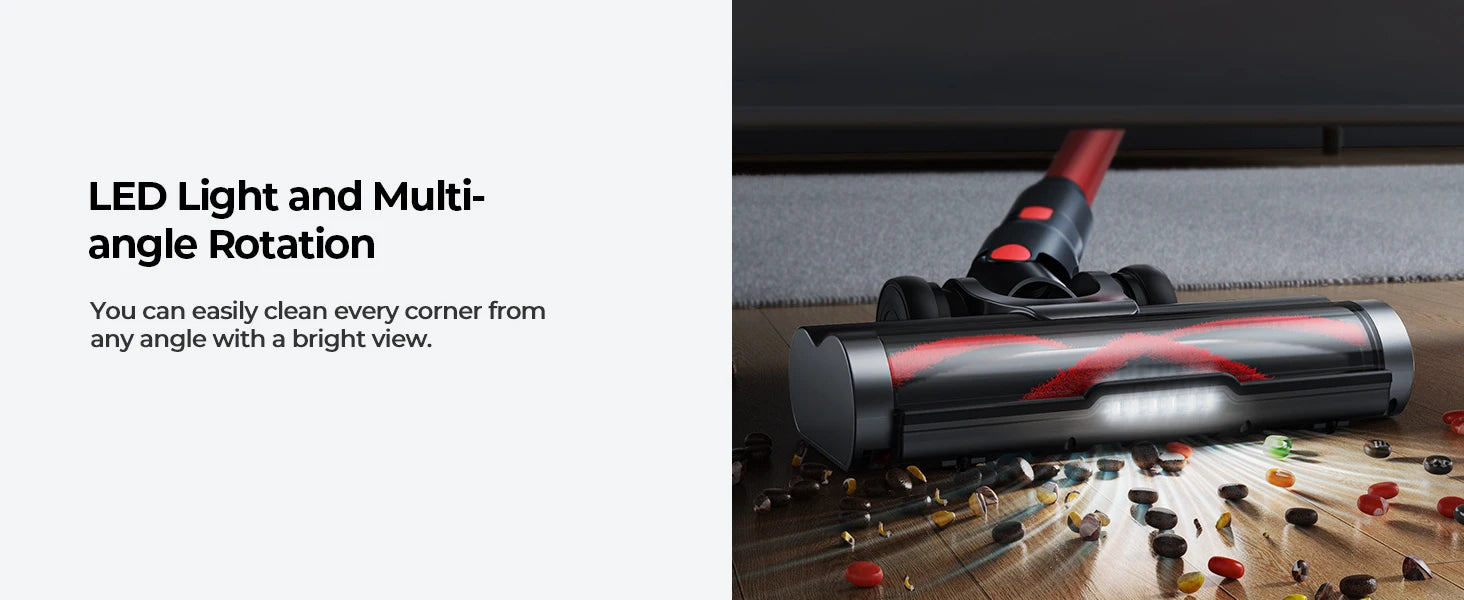 Aspirador sem fios de 500 W e 38000 PA, eletrodoméstico inteligente portátil, com autonomia de 55 minutos, bateria amovível e sem fios.