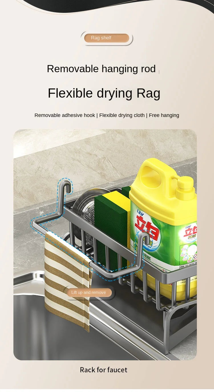 Prateleira de cozinha, escorredor de pano de limpeza, suporte para esponja de limpeza, lava-loiça de água, lava-loiça de água, artefacto de lava-loiça de água