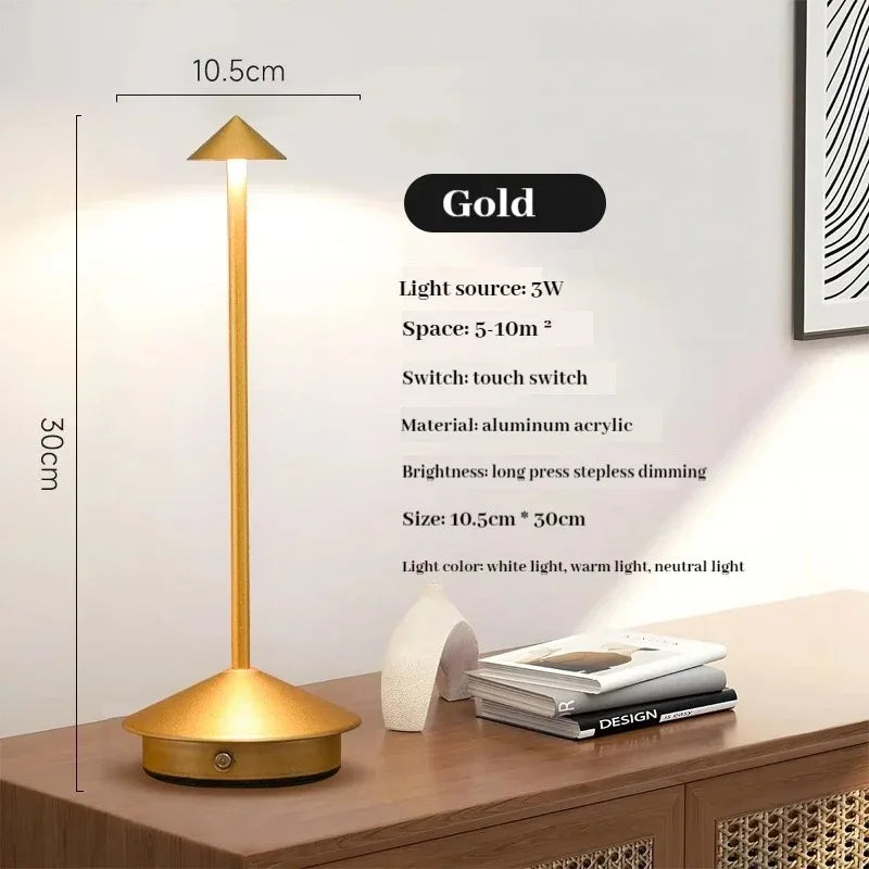 Rechargeable LED Touch Table Lamp (3 Colors)