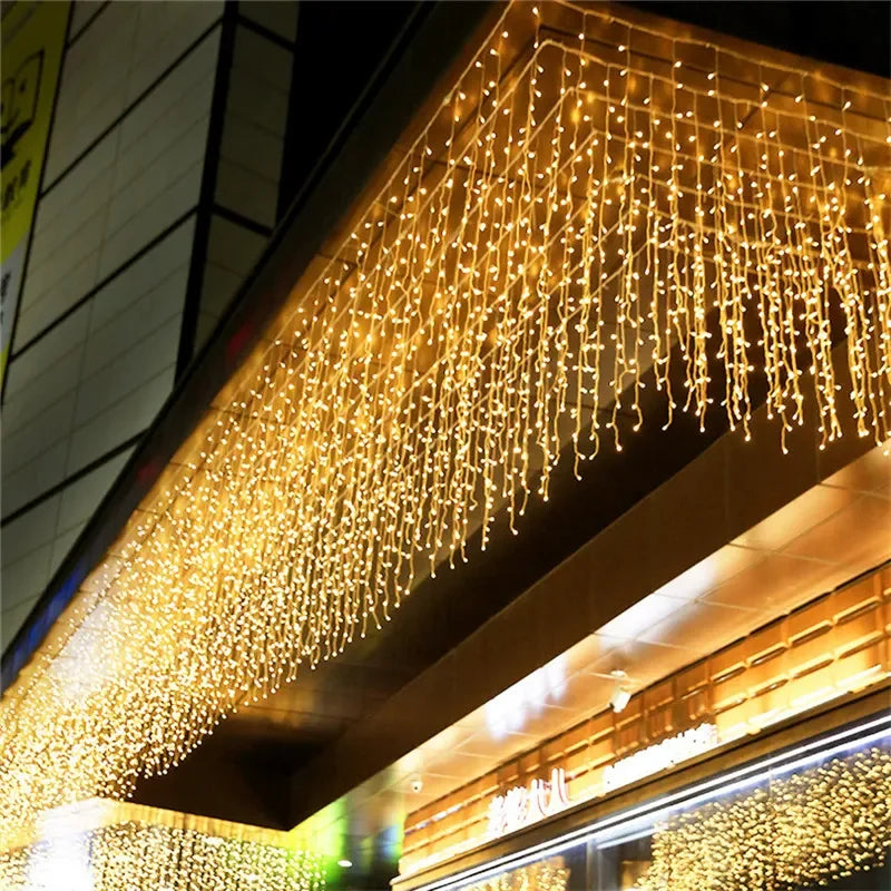 2024 LED Icicle Waterfall Curtain Lights
