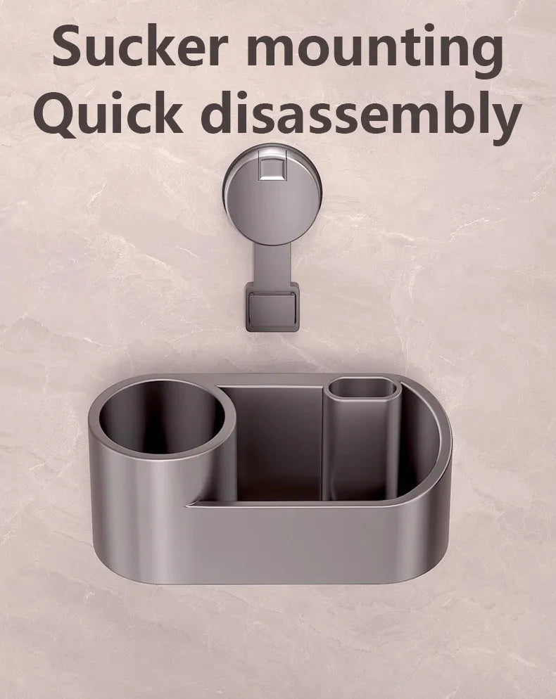Suporte para escova de sanita, utensílio de limpeza espacial, em alumínio, para montagem na parede, com ventosa, acessório para casa de banho.