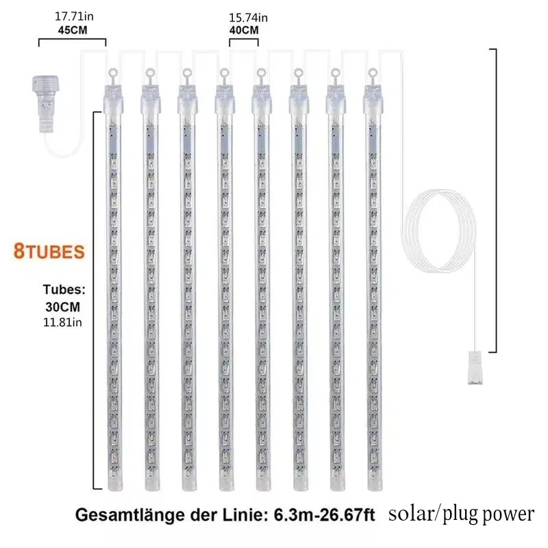 LED Meteor Shower Christmas Lights (8 Tubes)