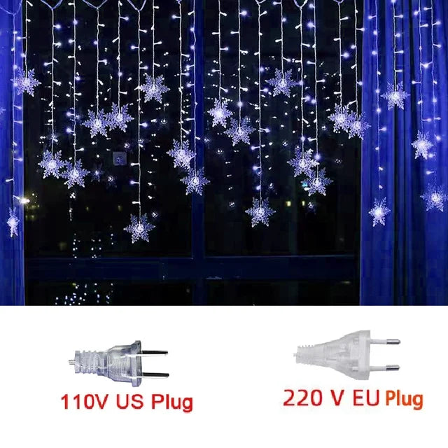 Outdoor LED Snowflake Curtain Lights