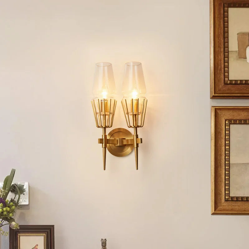 Modern Gold Crystal Wall Sconce